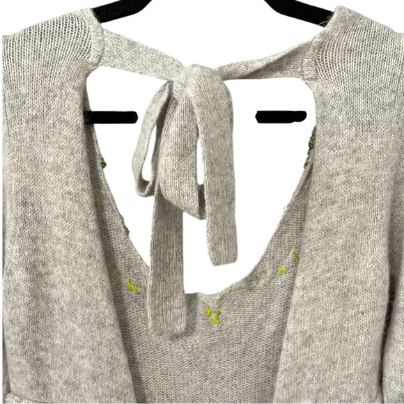 FREE PEOPLE Wool Angora Open Back Sequins Babydoll Sweater, size M NWOT - Picture 5 of 10